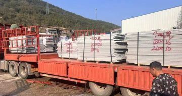 淮安 芝麻灰花岗岩光面毛板出货日常