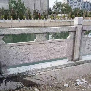 淮安 芙蓉白大花桥梁、河道，石材栏杆、围栏、护栏