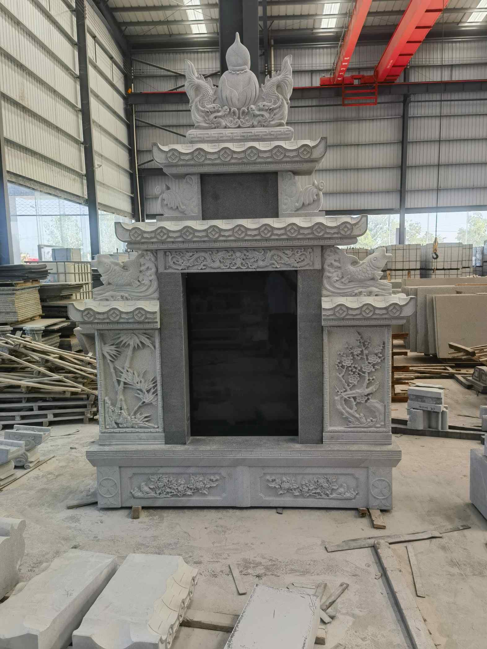 淮安 芝麻灰高档墓碑、土墓，一套也支持定做