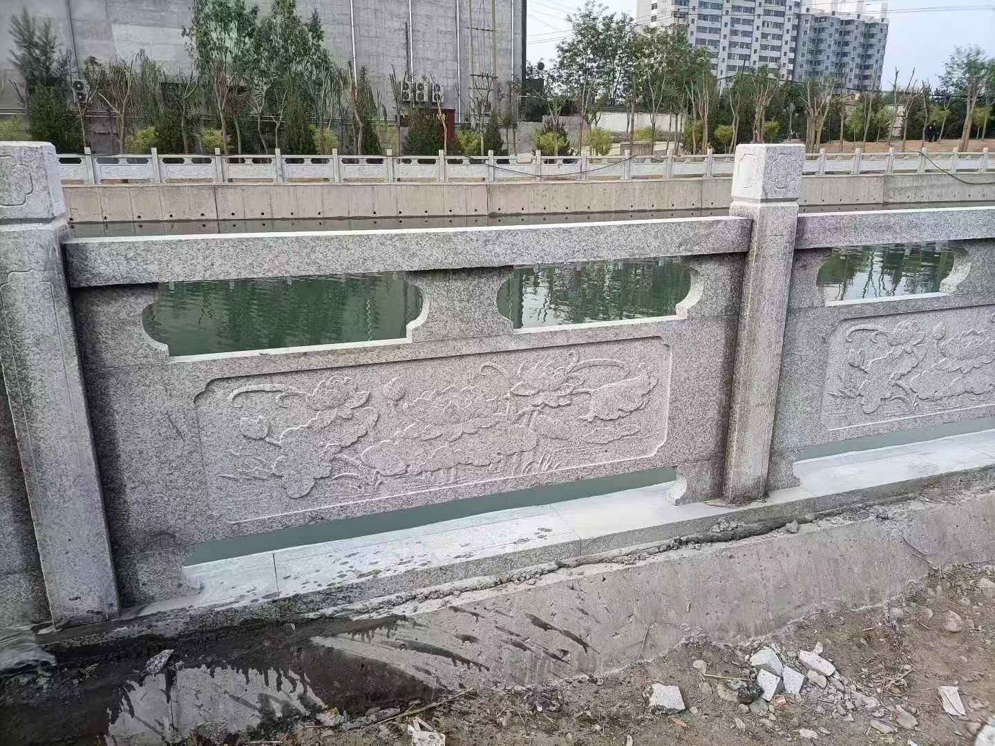 淮安 芙蓉白大花桥梁、河道，石材栏杆、围栏、护栏